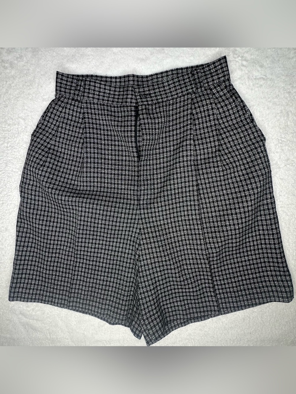 Vintage Tofy Women’s Size 4 Black White Plaid High Waist Shorts Made USA